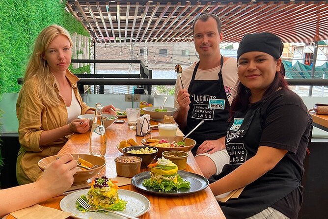 #1 Rated Cooking Classes with Local Market Tour & Pickup - What you actually eat and sip: 2 courses and pisco